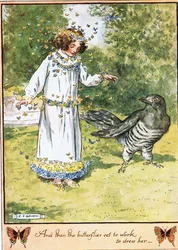 Und dann machten sich die Schmetterlinge daran, sie anzuziehen, Illustration aus 